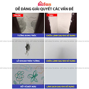 Keo Vá Tường Chống Thấm LKB 250gr - Trám Trét Vết Nứt Khe Hở Tường - Chống Mốc Ẩm Làm Sạch Tường - Mifan Hàng Chính Hãng