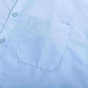 Áo Sơ Mi Nam Công Sở Trung Niên Thương Hiệu Anton Dài Tay Công Sở Vải Cotton Xanh Dương -XA14