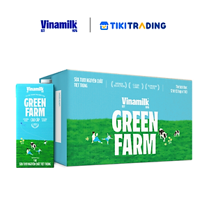 Thùng 12 Sữa tươi tiệt trùng Không đường Vinamilk Green Farm - hộp 1L