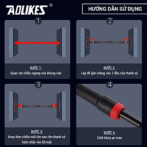 Xà đơn gắn cửa treo tường cao cấp AOLIKES A-SW213 pull up bar home gym