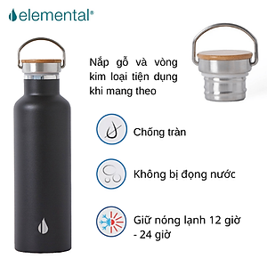 [Elemental chính hãng - Thương hiệu Mỹ] Bình giữ nhiệt Elemental Classic 750ml, inox 304, giữ nhiệt tốt, an toàn sức khỏe