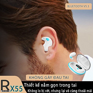 Tai nghe bluetooth nhét tai RiBi X55 - Siêu mỏng - Nằm gọn trong tai - Không gây đau tai - Invisible Wearing - Hàng chính hãng
