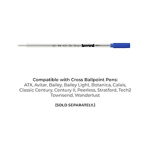 Ruột bút bi khô CROSS cao cấp - mực xanh - ngòi trung - vỉ 1 cái 