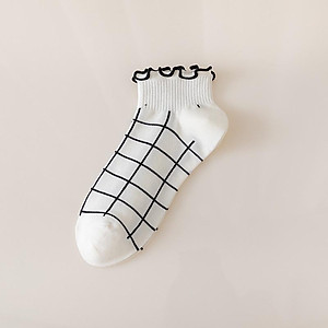 Vớ Thuyền Mỏng Viền Ren Màu Trắng Đen Phong Cách Nhật Bản Ngọt Ngào Thời Trang Xuân Thu Cho Nữ