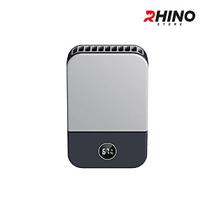 Quạt gió mini cầm tay Rhino F302 tích điện, 3 mức độ gió, pin 2000 mAh kèm dây treo - Hàng chính hãng