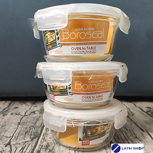 Bộ 3 Hộp thủy tinh tròn Lock&Lock LLG822 400ml