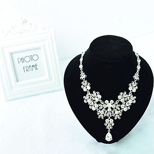 Bộ trang sức full đá lấp lánh sang trọng trang điểm cô dâu make up dạ tiệc dạ hội