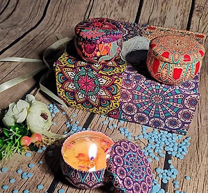 Combo 4 lọ nến hoa thơm cao cấp OLAPLE N011 (mùi ngẫu nhiên)