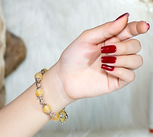 Vòng phong thủy Thạch anh vàng (Citrine) tự nhiên AAAA  #VT025