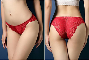  Quần lót nữ ren hoa gợi cảm - Đỏ