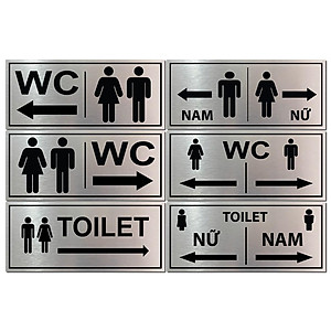 Bảng chỉ dẫn toilet, WC, nhà vệ sinh, NAM NỮ KT:14x32cm
