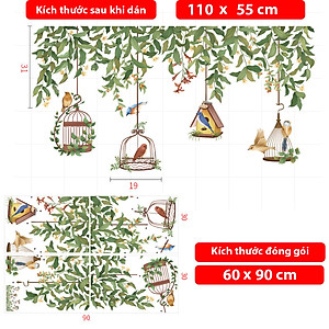 Decal dán tường cho bé Sticker dán tường in chất lượng cao có keo mặt sau mẫu Dưới Tán Cây ZH78