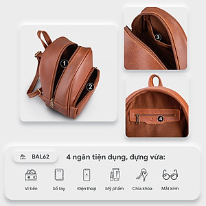 Balo Lata ( Thời trang nữ tiện lợi cỡ trung - Balo da BAL62 )