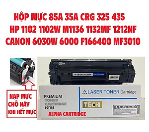 Hộp mực 85A 35A dành cho máy in Canon LBP 6030w 6000 6030 F158200 HP P1102/P1212/P1102W/1136/1216/1130 - LBP 3010/3050/3020 Hàng chính hãng Alpha Cartridge
