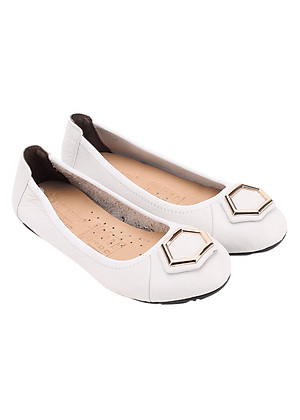 Giày Nữ Búp Bê Da Bò Huy Hoàng HT7913 - Trắng