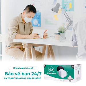 Khẩu Trang Niva 4D Mask KF94 Người Lớn 25 Chiếc Ngăn Bụi Mịn, Kháng Khuẩn, Không Kích Ứng Da, Hàng Chính Hãng