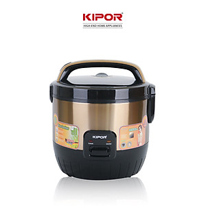 Nồi cơm điện KIPOR KP-N6518 - 1.8L - Nồi cơ dung tích lớn 4-6 người ăn, chống dính TEFLON 3mm 1Kg, màu đỏ/vàng đa năng -Hàng chính hãng- Bảo hành tại nhà 12 tháng