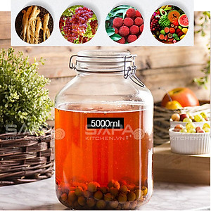 Hũ thủy tinh nắp cài kín hơi Fido - Bormioli Rocco 149270M02321991 (5000ml)