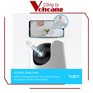 Camera WiFi AI TP-Link Tapo C225 An Ninh Gia Đình Quay/Quét - Hàng Chính Hãng