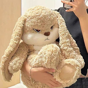 Gấu bông thỏ hung hăng, thỏ bông mặt quạo quà tặng thú nhồi bông nhập khẩu cao cấp