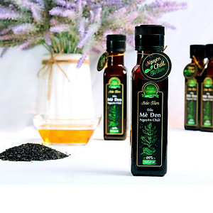 Dầu Mè Đen Nguyên Chất Bảo Tâm (Dầu Mè Nguyên Chất, Dầu Vừng Đen Nguyên Chất) – Sản xuất từ Hạt Mè Đen Thuần Chủng Tự nhiên, Cao cấp - Nấu Canh, Trộn Salad, Cho bé Ăn Dặm - Hàng Chính Hãng – 120 ml