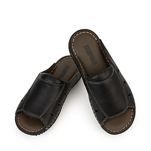 Dép nam quai ngang da bò cao cấp đế cao su SUNPOLO DQN025