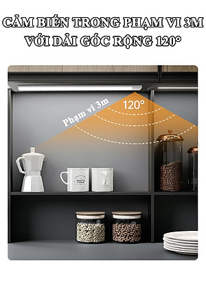 Đèn LED Cảm Biến Hồng Ngoại KUNBE Với Ánh Sáng 3 Màu, Hiệu Ứng Độc Đáo, Nhiều Kích Cỡ, Phù Hợp Trang Trí Tủ Quần Áo, Cầu Thang, Nhà Bếp, Phòng Khách, Phòng Ngủ