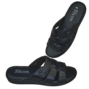 Dép Nam Quai Ngang TiTi ĐÔ Da Bò Thật Cao Cấp DNA2119