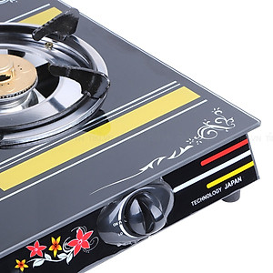 Bếp Gas Đôi Chén Nhôm RAINY hoa văn màu sắc ngẫu nhiên + tặng vĩ nướng chống dính - Hàng chính hãng