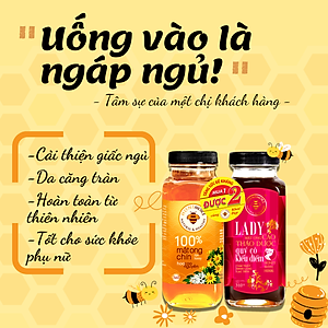 Combo mật ong rừng cao thảo dược Honimore Lady và mật ong rừng nguyên chất 670g - giúp ngủ ngon, chăm sóc sức khỏe phụ nữ