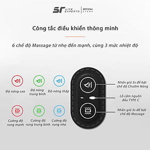 Kê Đầu Tích Hợp Massage Và Chườm Nóng, Gối Ngủ Cao Su Non Thư Giãn, Kê Cổ Giảm Đau Mõi Cổ Vai Gáy, Ngủ Ngáy - Sairui