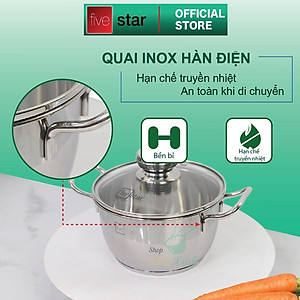 Bộ nồi Fivestar Standard FS-B3010 ( Nồi16cm , nồi 20cm , nồi 24cm) , 3 đáy dùng được mọi bếp