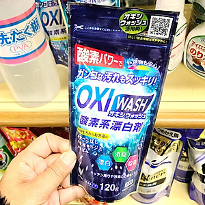 Combo bột tẩy đa năng Oxygen Bleach 120g + Bàn chải chà góc chữ L - nội địa Nhật Bản