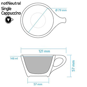 Bộ đĩa và ly sứ NotNeutral LINO Single Cappuccino 150ml