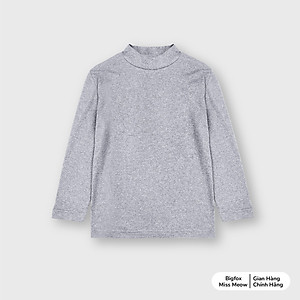 Áo giữ nhiệt bé trai bé gái Bigfox Miss Meow size đại, áo thu đông dài tay cổ cao cho bé size trẻ em 3,4,5,6…10,11 tuổi