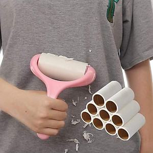 Cây Lăn Bụi Quần Áo, Lông Chó Mèo + Tặng Kèm 2 Cuộn Lăn Siêu Tiện Lợi