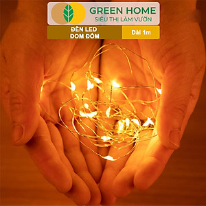 Dây Đèn Led Trang Trí Greenhome, Fairy Lights, Đom Đóm 1 Mét, 3 Chế Độ Sáng, Tặng Kèm Pin, Chịu Nước, Decor, Chụp Hình