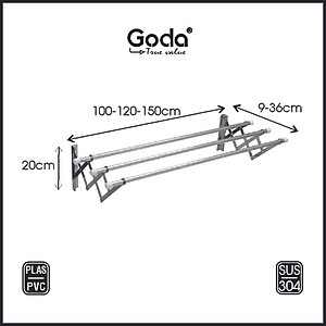 Giàn Phơi Đồ Inox 304 Ống 16mm Co Giãn Thông Minh Cao Cấp Goda Loại 1m - GD-105