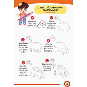 Sách 7 Bước Vẽ Khủng Long - Tập 1