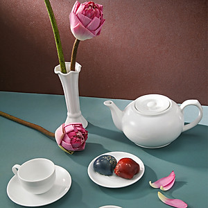 Ấm lùn Ấm pha trà kiểu cổ điển sứ Long Phương