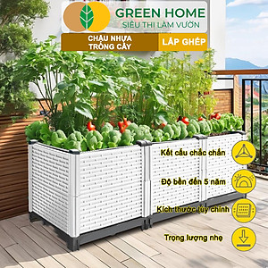 Chậu Trồng Cây Greenhome, Nhựa Nguyên Sinh Lắp Ghép, Nhiều Kích Thước, Trồng Hoa Hồng, Rau, Củ, Quả, Độ Bền 5 Năm