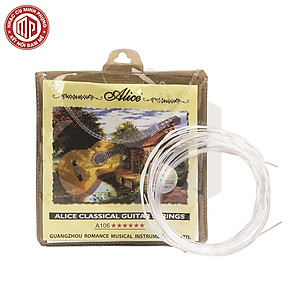 Bộ dây đàn Guitar Classic/ Classical Guitar String Set - Alice AC106/ A106 - Clear Nylon Plain String, Silver Plated Copper Alloy Winding - Hàng chính hãng