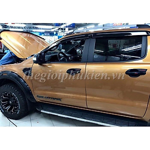 Bộ ốp tay nắm, hõm cửa xe Ford Ranger - nhựa ABS đen