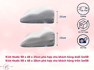 Gối Chống Giãn Tĩnh Mạch Kê Cao Chân Giúp Giảm Tê Buốt, Phù Nề Chân Và Vọp Bẻ Tặng Kèm Áo Vải Lưới 5D Thoáng Mát Được Bọc Sẵng