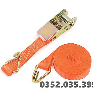 Dây cảo chằng hàng tăng đơ bản 25mm, Có Móc J, dài 1m-8m, tải trọng 1 tấn, chất liệu Polyeter cường lực