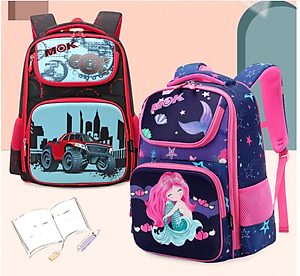 Balo học sinh cấp 1và 2 siêu nhẹ chống gù chống nước cao cấp phong cách châu âu