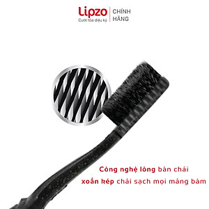 Bàn Chải Đánh Răng LIPZO Ruby Charcoal Dành Cho Nhạy Cảm Công Nghệ Chỉ Tơ Than Hoạt Tính Kháng Khuẩn Siêu Nhỏ Mềm Mảnh