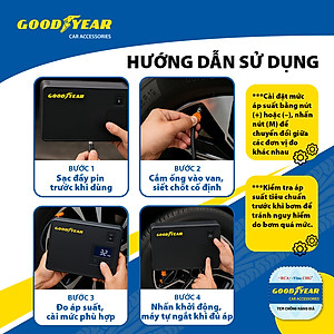 Bộ Kích Bình 400A Kiêm Bơm Lốp Xe GOODYEAR GY-5296 Đa Chức Năng Sạc Dự Phòng 10400mAh Đèn LED Khẩn Cấp - Nhập Khẩu Chính Hãng