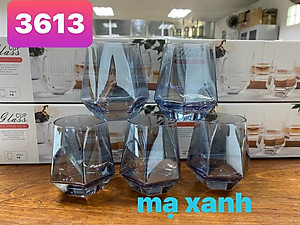 Bộ 6 cốc thủy tinh chịu nhiệt cao cấp vân đá - ANTH675