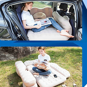 Nệm để xe hơi vải nhung cao cấp, tặng kèm bơm hơi và keo vá